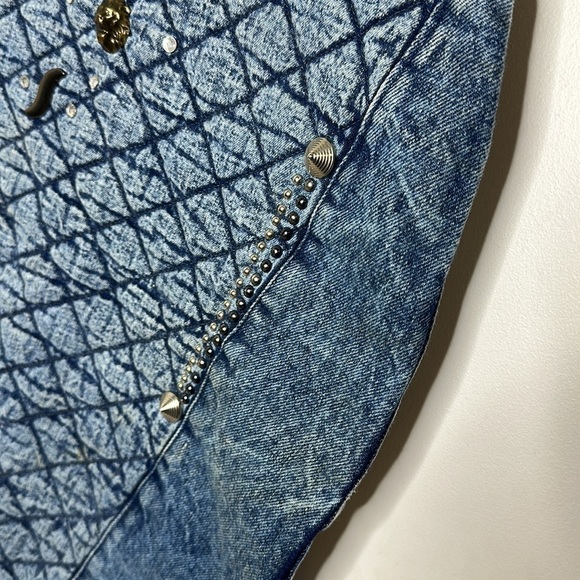 Colette Nivelle Paris Acid Wash Embellished 80’s Vintage Denim Skirt Sz 38 - Picture 7 of 12